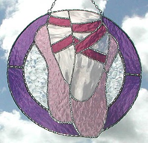BALLET SHOES STAINED GLASS PANEL