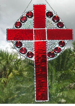 CROSS WITH RED GLOBS