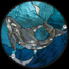 WHALE STAINED GLASS PANEL