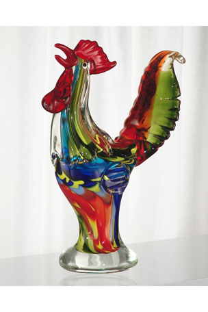 Dale Tiffany Decorative Art Glass Rooster Figurine