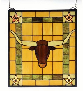 THE BULL STAINED GLASS PANEL