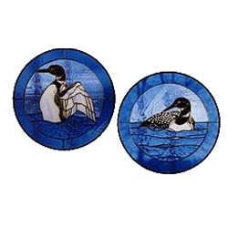 CKE-160 Dancing Loon/common Loon (Stained Glass Full Size Patterns)