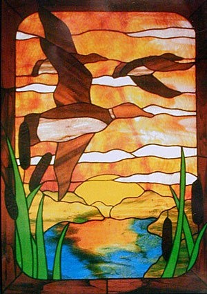 CKE-18 Sunrise On The Pond (Stained Glass Full Size Patterns)