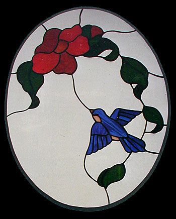 CKE-22 Bird And Flower (Stained Glass Full Size Patterns)