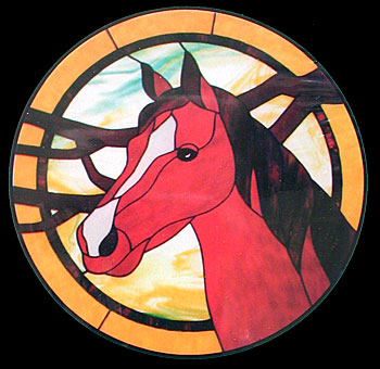CKE-25 Horse With Branchs (Stained Glass Full Size Patterns)