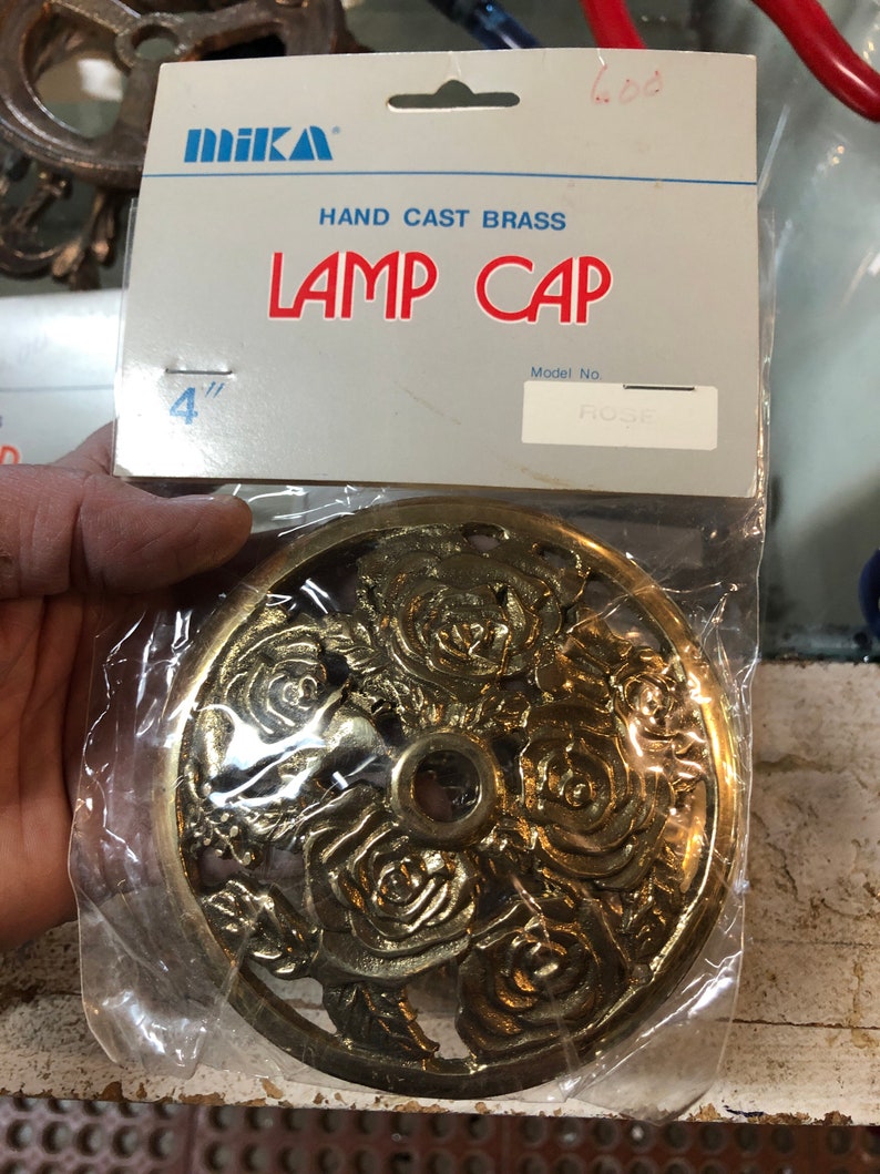 4 inch Mika brass rose lamp cap